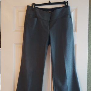 Express Editor Wide Waistband Flare Pants - Dark Grey